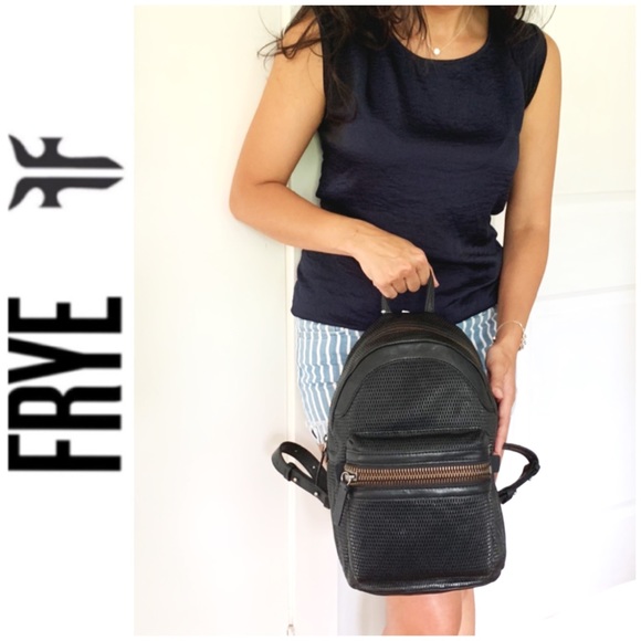 NWT FRYE genuine leather backpack black - Picture 5 of 9